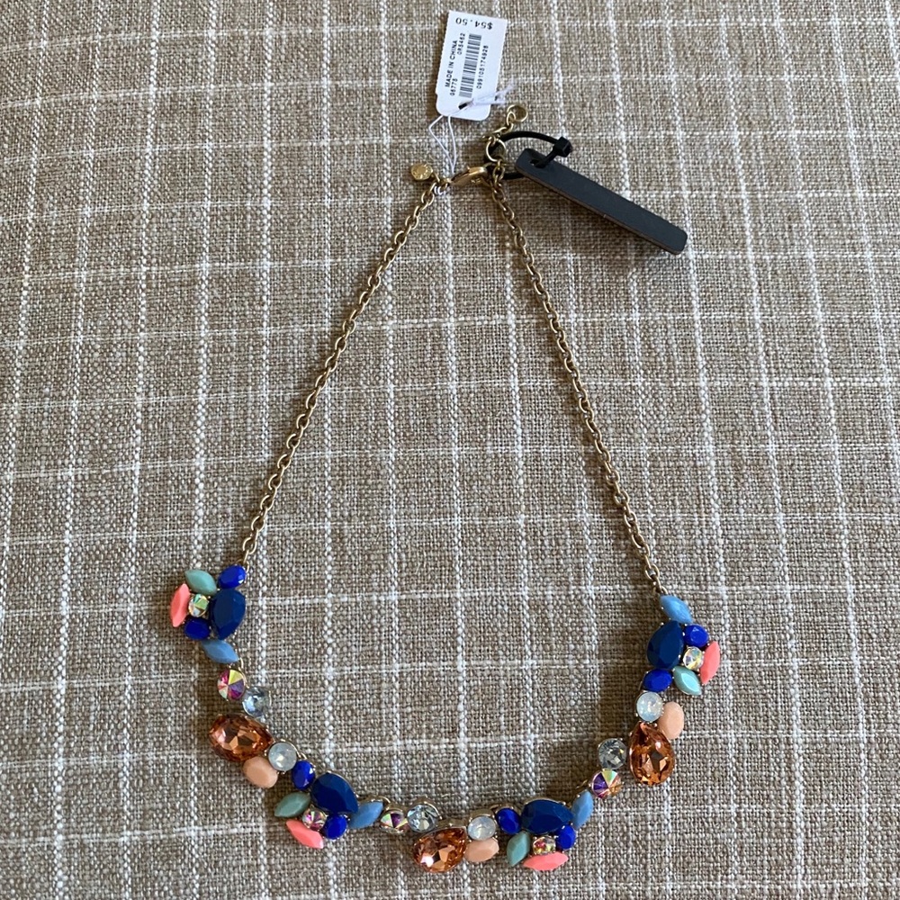 NEW J.Crew Floral & Jewels Statement Necklace